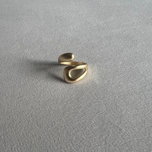 Chunky minimalistisk abstrakt ring | justerbar storlek | silver | 14k guld | 925 sterlingsilver