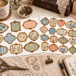 Vintage Collage Frame Kit | 3-Page Printable Frames | Bible Tabs, Journaling & Scrapbooking
