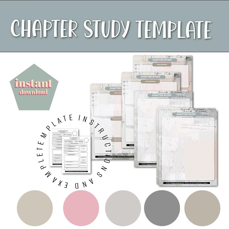 Chapter Study Template Printable and Stickers and Tabs - Etsy
