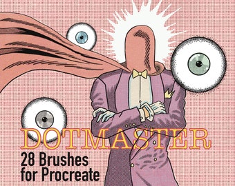 Dotmaster / 28 Brushes for Procreate / Halftone & Liner / CMYK