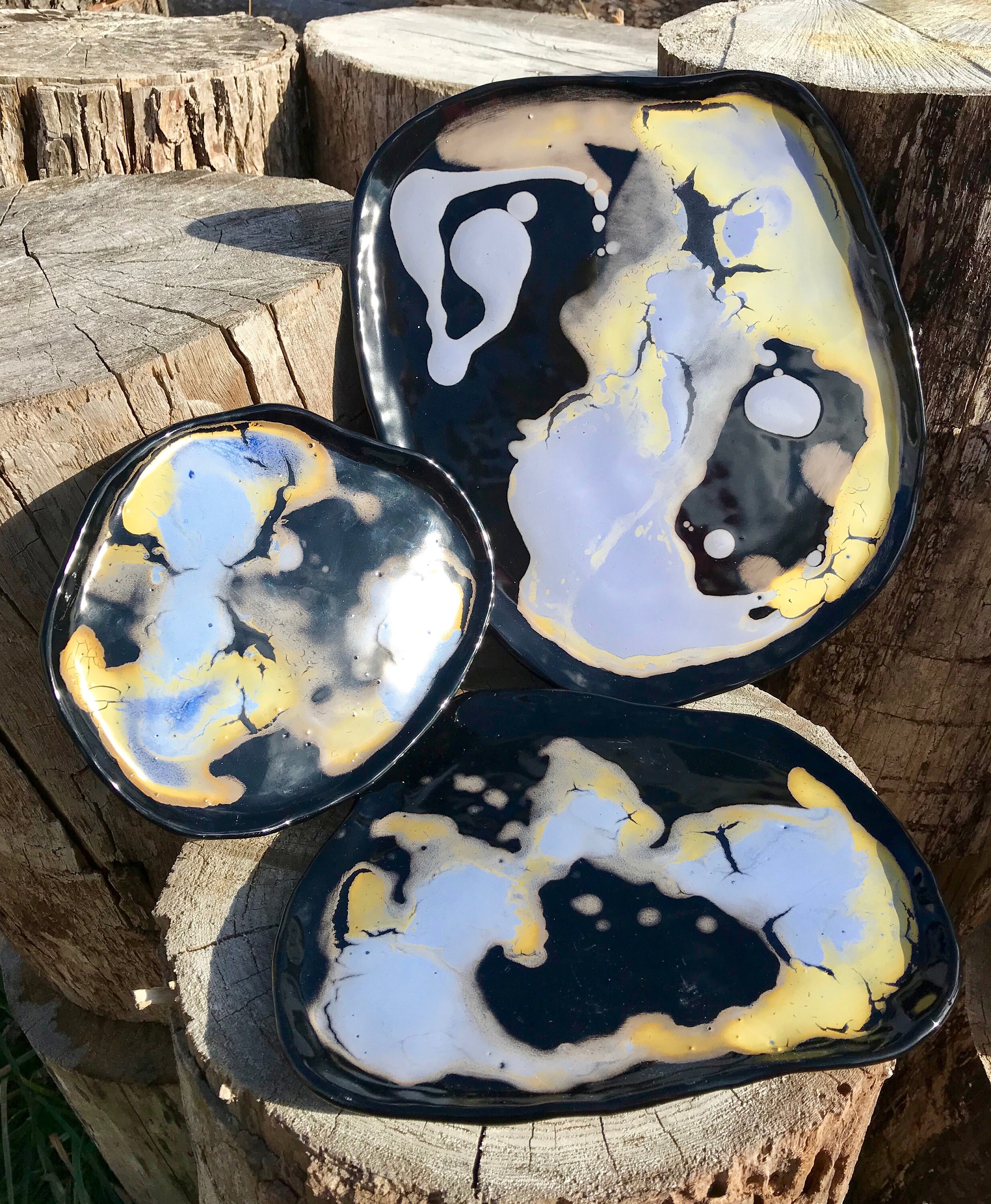 Ceramic Serving Platter Set of 3 Etsy