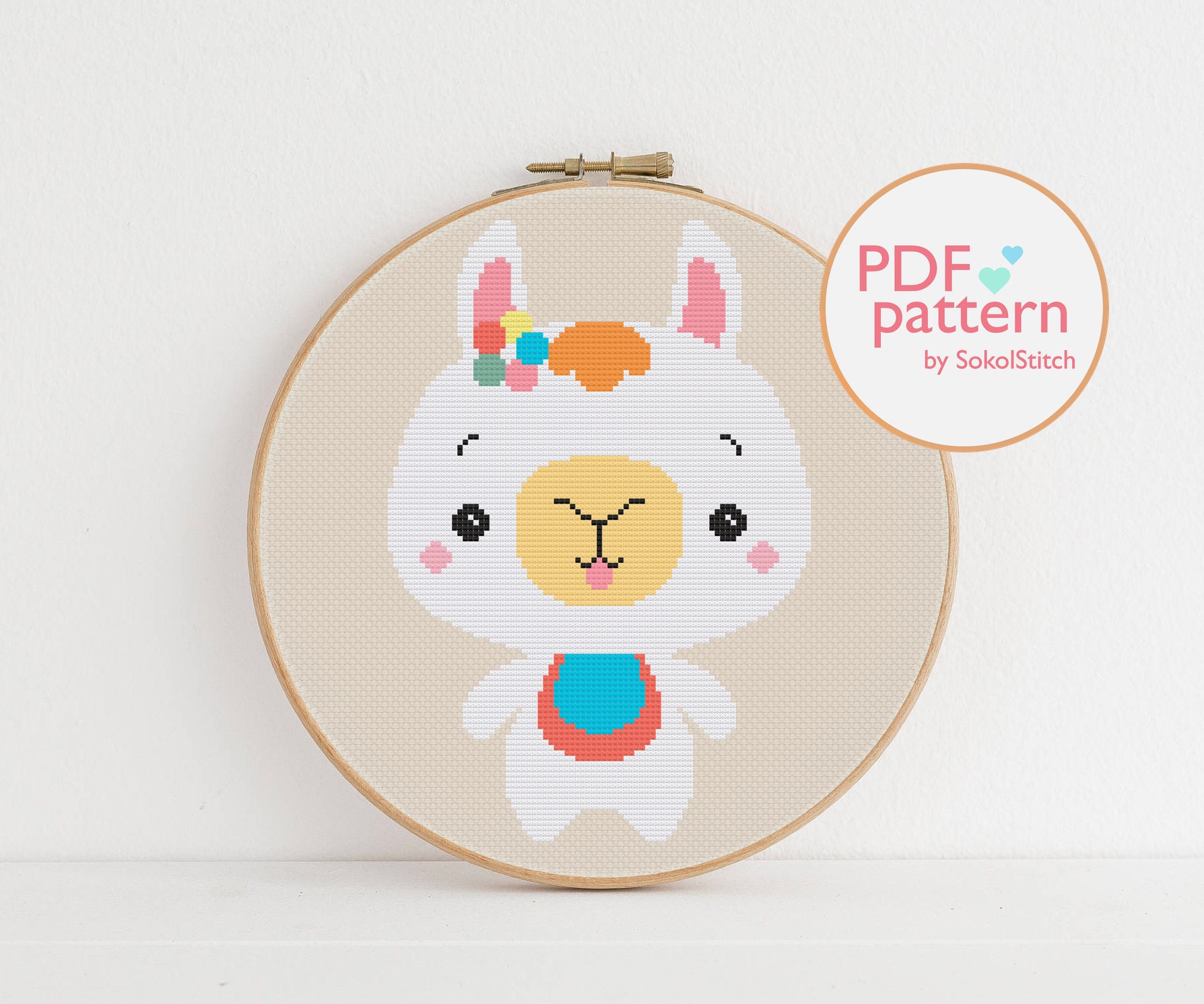 Easy and simple xstitch Unicorn cross stitch pattern Cute Baby embroidery PDF chart Nursery modern DIY decor