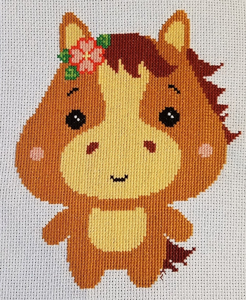 Horse Cross Stitch PDF Pattern Farm Animal Embroidery Etsy