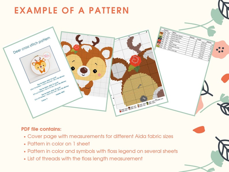 Bear cross stitch PDF Pattern Easy embroidery design Woodland animal embroidery pattern DIY nursery decor