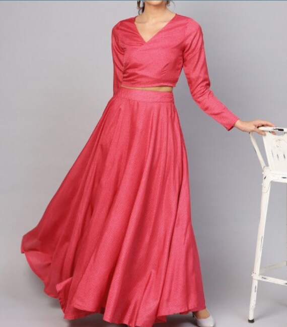 crop top and skirt party dress
