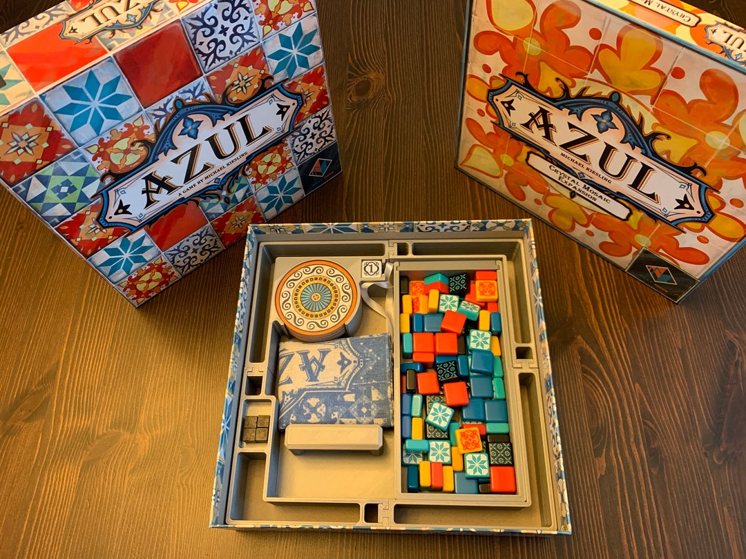 Azul Board Game Organizer Insert With Crystal Mosaic Expansion STL 