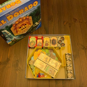Quest for El Dorado Board Game Organizer Insert z rozszerzeniem Heroes & Hexes (pliki STL)
