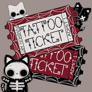 Tattoo Ticket - Pvmpkin Art - Gothic Tattoo | Spooky Tattoo | Goth Tattoo