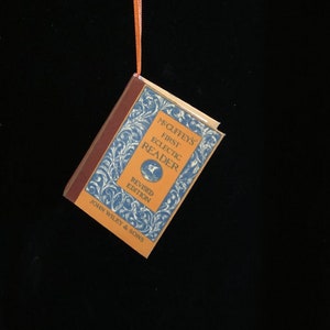 Miniature McGuffey’s First Eclectic Reader Book Ornament – Vintage Schoolbook Christmas Decoration