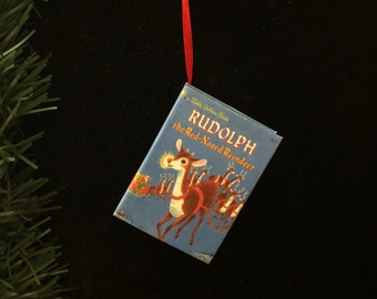 Rudolph The Red Nose Reindeer Miniature Book Ornament