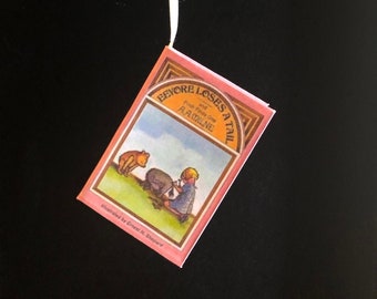 Winnie the Pooh Eeyore Loses A Tail Miniature Book Christmas Ornament