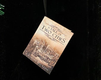 A Tale of Two Cities by Charles Dickens Miniature Book Christmas Ornament