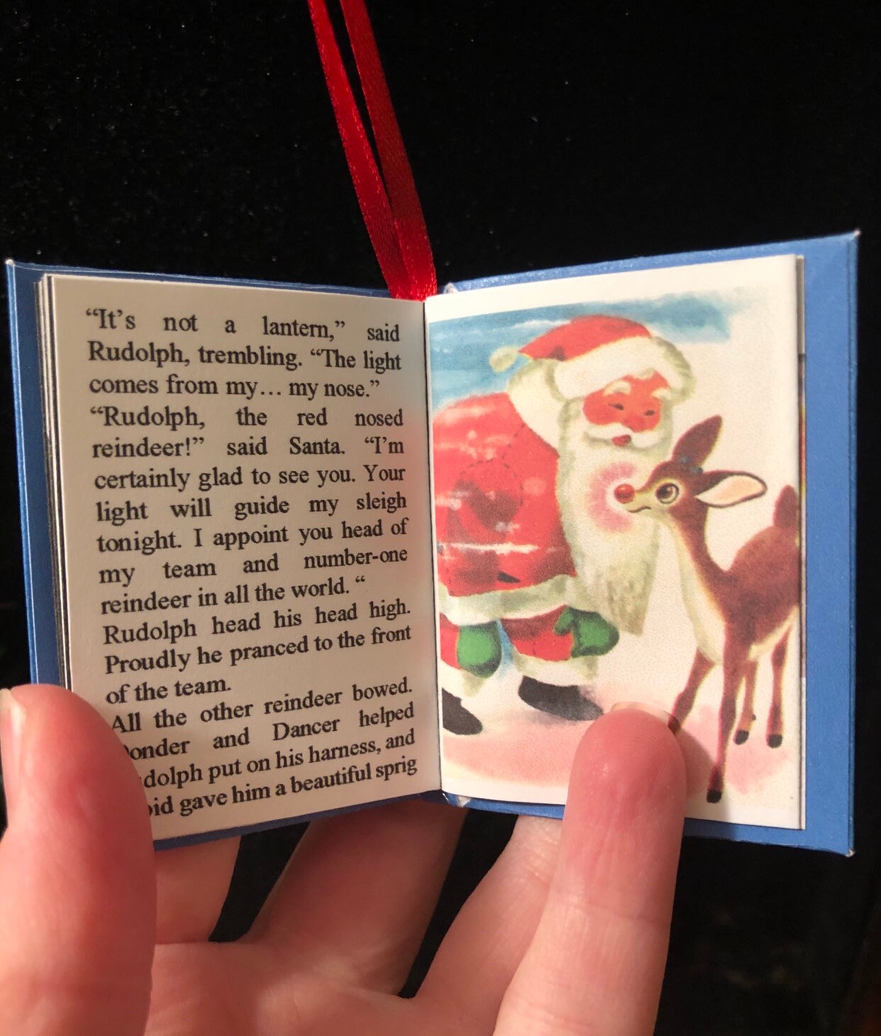 Rudolph the Red Nose Reindeer Miniature Book Ornament - Etsy