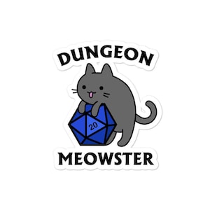 Dungeon Meowster DnD Sticker / Dungeon Master Gift para amantes de los gatos
