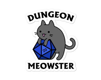 Dungeon Meowster DnD Sticker | Dungeon Master Gift for Cat Lovers