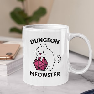 Dungeon Meowster Mug | Funny DnD Dungeon Master Gift for Cat Lovers