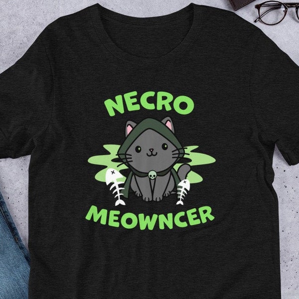 Fantasy Cat Necromancer Shirt for Tabletop RPG Fans