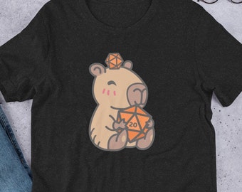 DnD Capybara T-Shirt: Kawaii RPG Gamer Gift