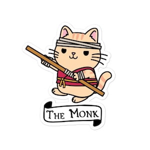 Tabaxi Monk DnD Gatto Adesivo