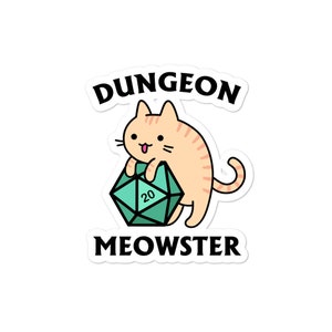 Etiqueta engomada del gato de Dungeon Meowster DnD / Regalo de Dungeon Master