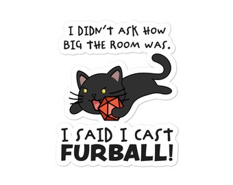 I Said I Cast Fireball DnD Cat Sticker | Dungeon Master Gift