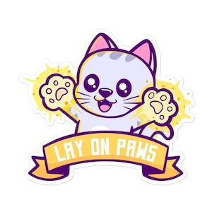 DnD Paladin Cat Sticker | Lay on Paws Tabletop RPG Gamer Gift
