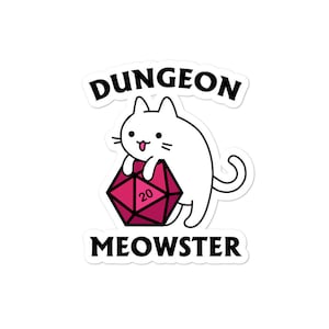 Naklejka Dungeon Meowster DnD | Prezent Dungeon Master dla miłośników kotów