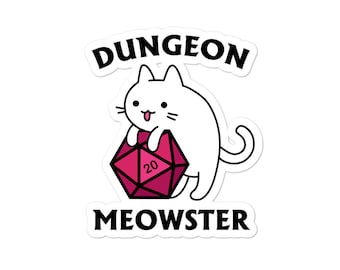 Dungeon Meowster DnD Sticker | Dungeon Master Gift for Cat Lovers