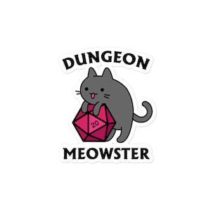 Naklejka Dungeon Meowster DnD Cat | Prezent Dungeon Master