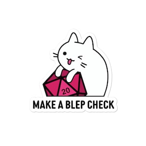 Blep Check DnD Cat Sticker / Lindo regalo de Dungeon Master