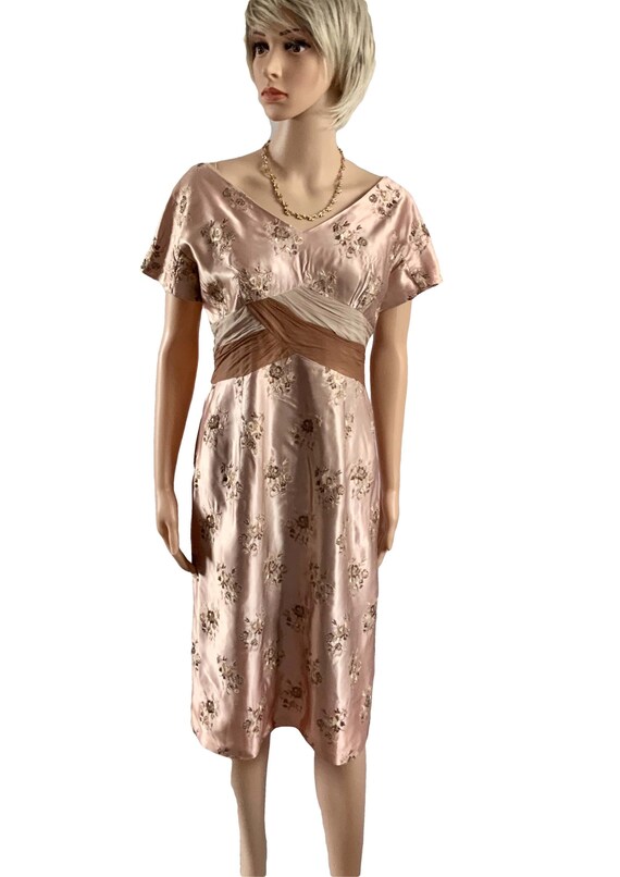 Vintage 1950's Silk Hourglass Cocktail Dress