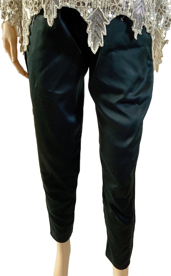 70's Mary Quant Black Satin Trousers