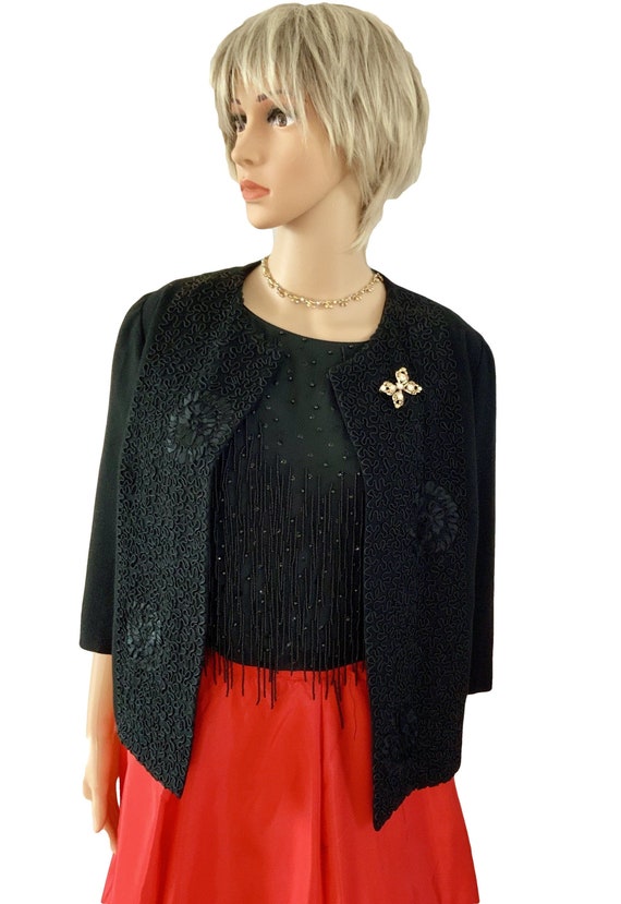 Womens Black Jacket-1950s Clothing-Bolero Jacket-