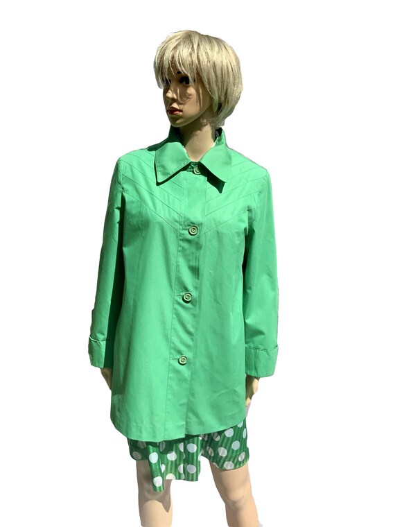 70s Raincoat Trench Coat Green Trench Coat Womens