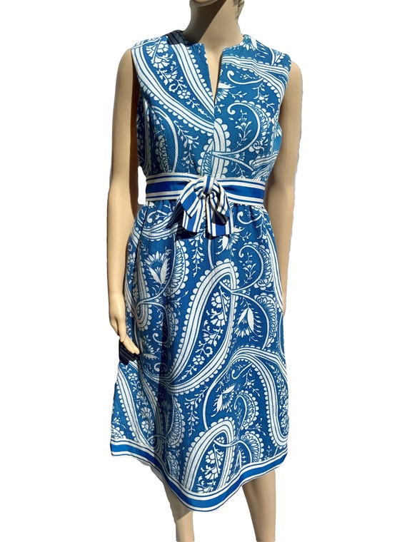 60s Paisley Brocade Mod Vintage Dress