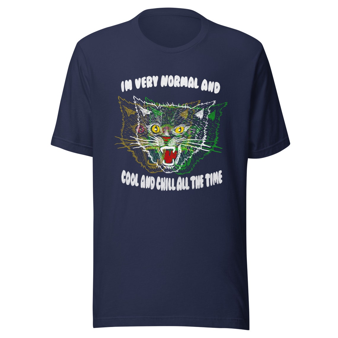Unisex Cat Graphic T-shirt - 'very Normal and Cool' - Etsy Australia