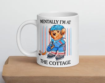 At the Cottage White glossy mug