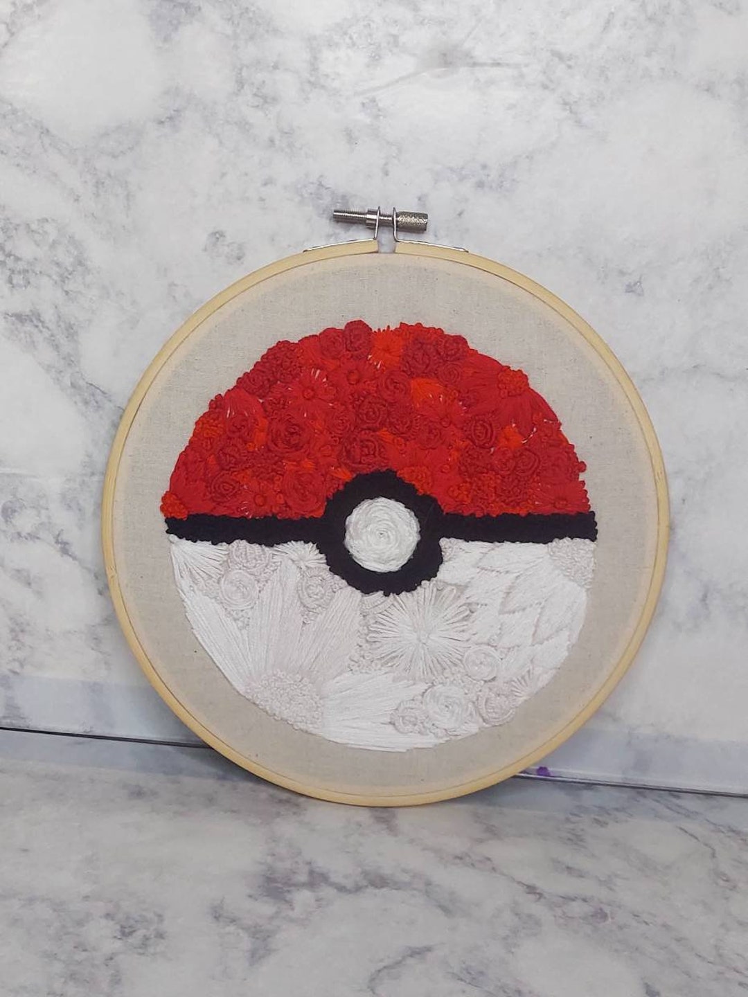 Pop Culture Inspired Floral Anime Embroidery Art Nerd Wall Art Hand