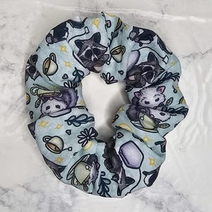 Opossums, Racoons, and Skunks Tea Party Hair Scrunchies; Forest Animals Scrunchie; Appalachian Animals Hair Scrunchies; Cute Accessories