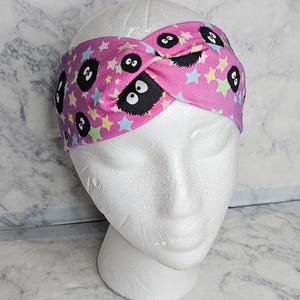 Pop Culture Soot Fairy and Stars inspired twist headband; Fandom inspired headband; Soot Fairy headband; Cute Anime faux knot headbands
