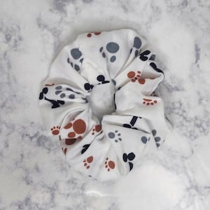 Paw Prints Hair Scrunchies; Dog Mom Scrunchie; Dog Lover hair scrunchies; Dog hair accessories