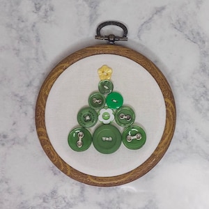 Button Tree Christmas Tree Ornament; Christmas Tree Christmas Decor; Button Ornaments; Handmade Christmas Ornaments