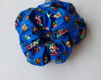 Mario Hair Scrunchies; Mario Bros; hair scrunchie; supermario; vintage video games; gamer; gamer accessories