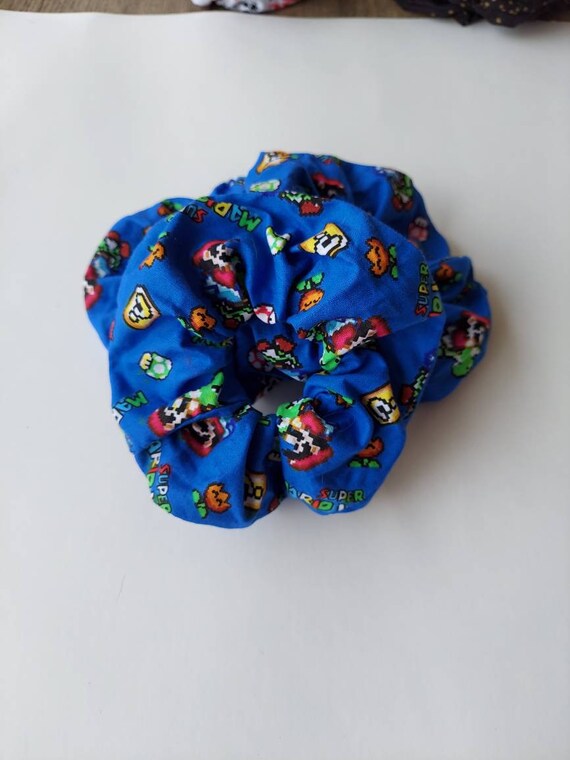 Mario Hair Scrunchies Mario Bros Hair Scrunchie Supermario Etsy