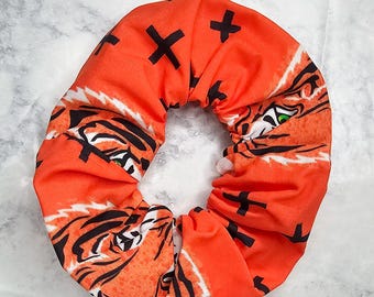 Orange Bengal Tiger Scrunchie: Handmade Fall Hair Accessory