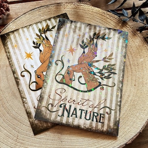 Postkarte Spirit of nature, Geburtstagskarte, Green witch, Grußkarte, Gothic, Hexe