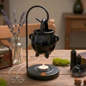 Duftlampe Hexenkessel hängend, Wachs Burner, Oil Burner, Wachswärmer, Aromadiffuser, Gothic, Witchy