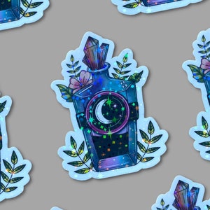 Holo Zaubertrank Sticker, groß, holografisch, holografischer Aufkleber, Trank, Mondwasser