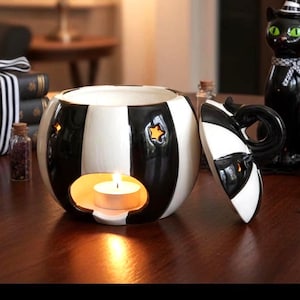 Duftlampe Striped Pumpkin, Wachs Burner, Oil Burner, Wachswärmer, Aromadiffuser, Gothic
