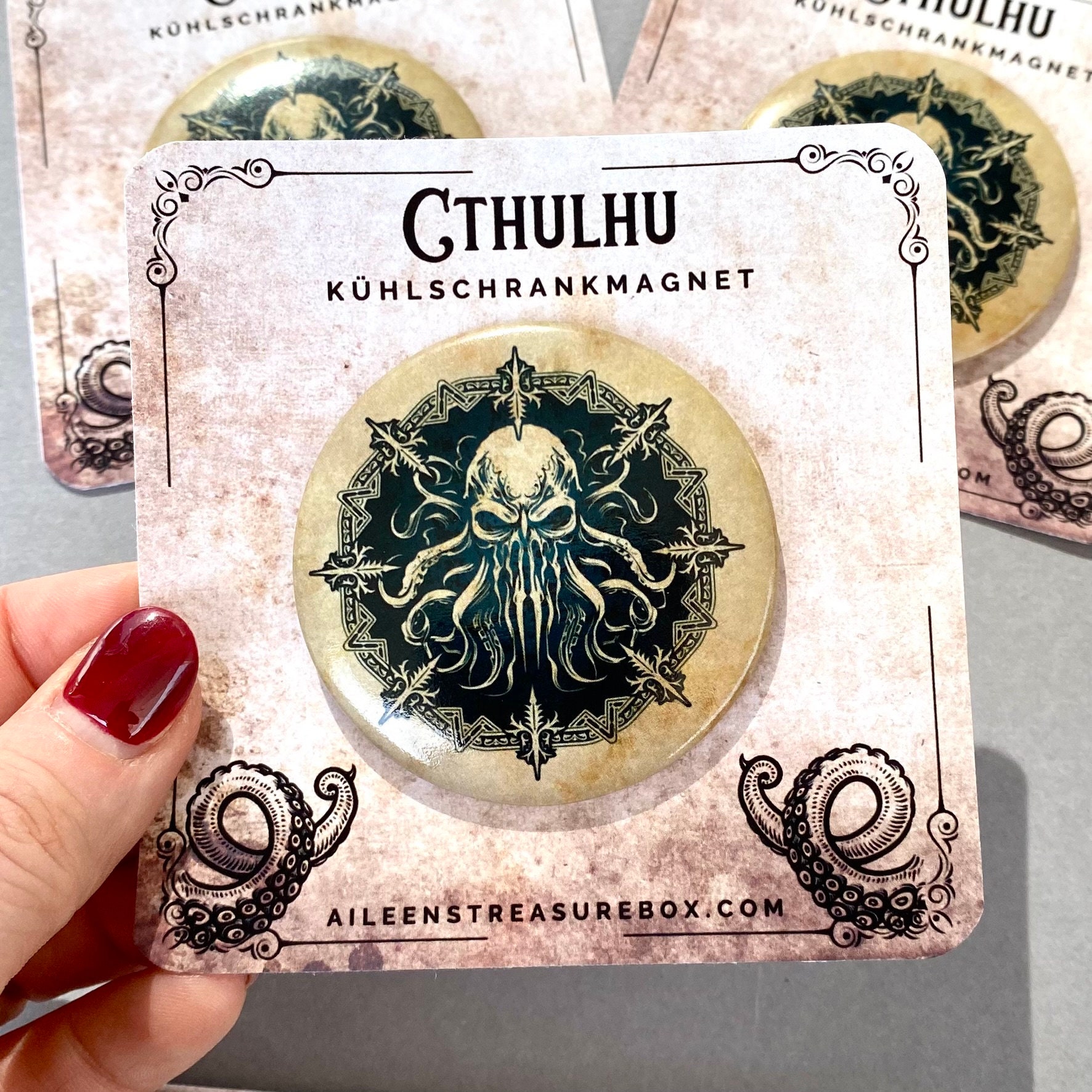 Cthulhu Fridge Magnet, Magnet, Button, H. P. Lovecraft, Lovecraftians